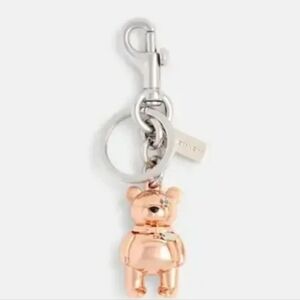 Coach 3 D Bear Bag Charm Rose Gold